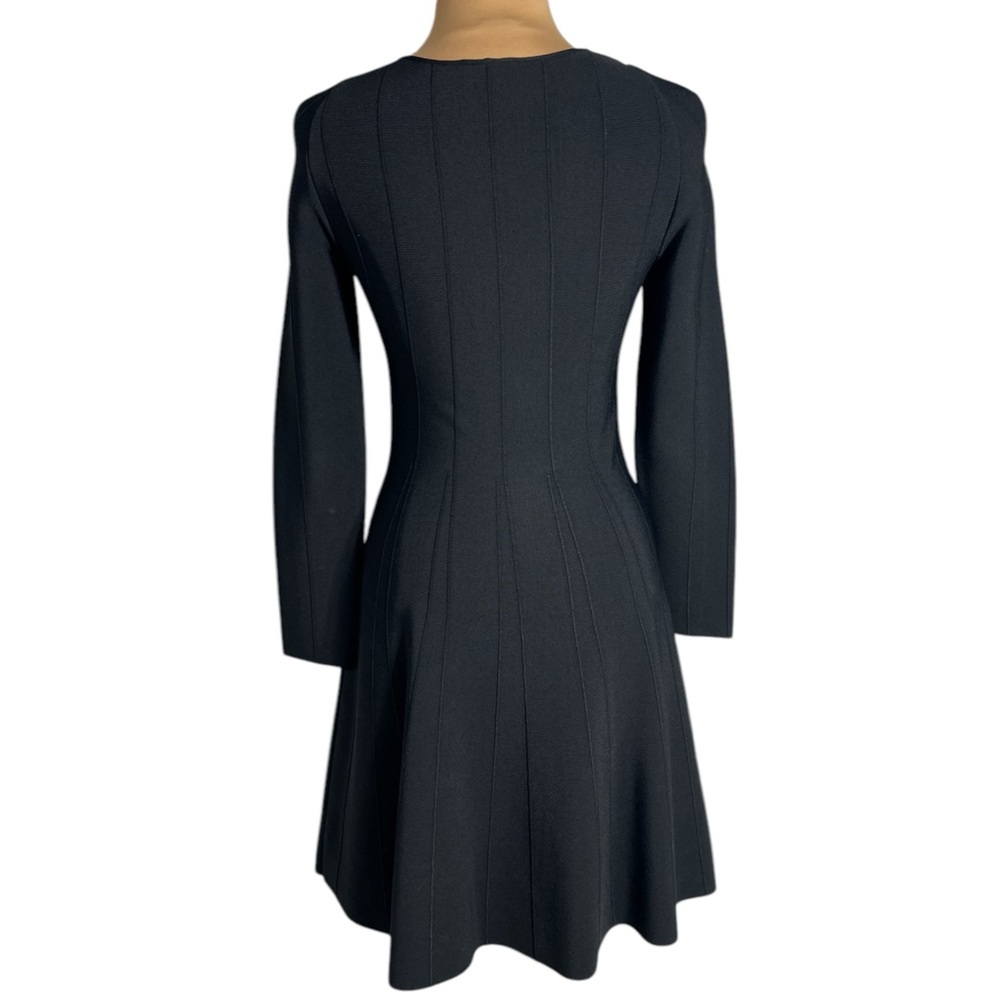 Giorgio Armani Black Long Sleeve Fit and Flare Knit Dress US size 6 M IT 42 - Picture 4 of 10